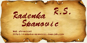 Radenka Španović vizit kartica